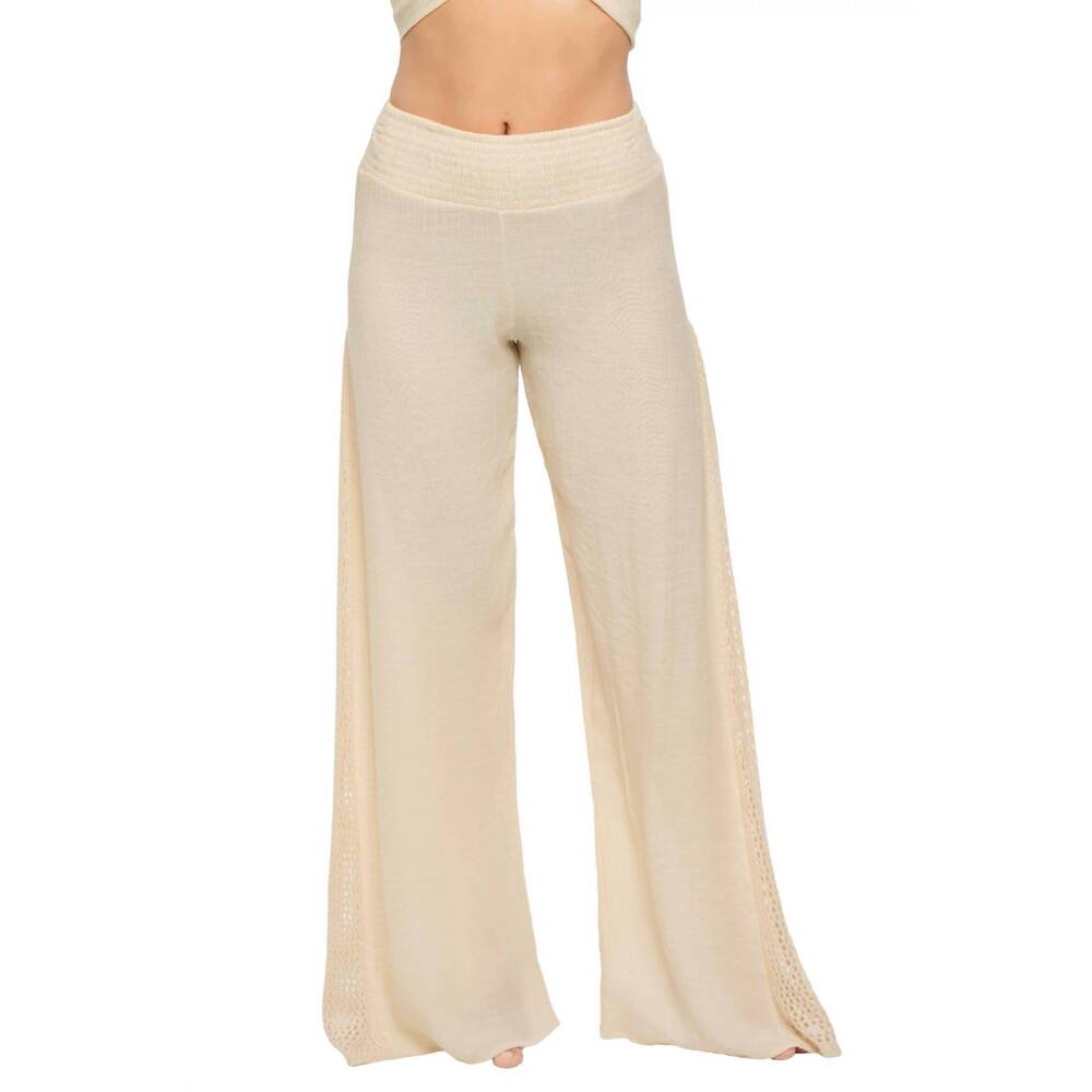 NEW ELAN smocked waist pants in natural
